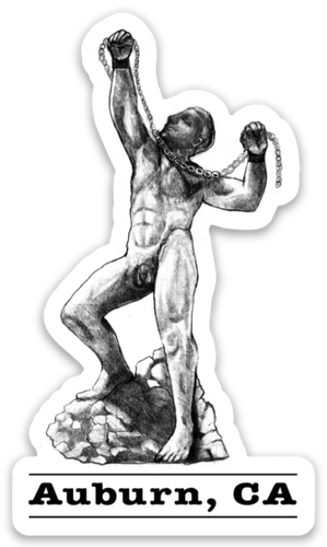 Man with Chains Statue Sticker